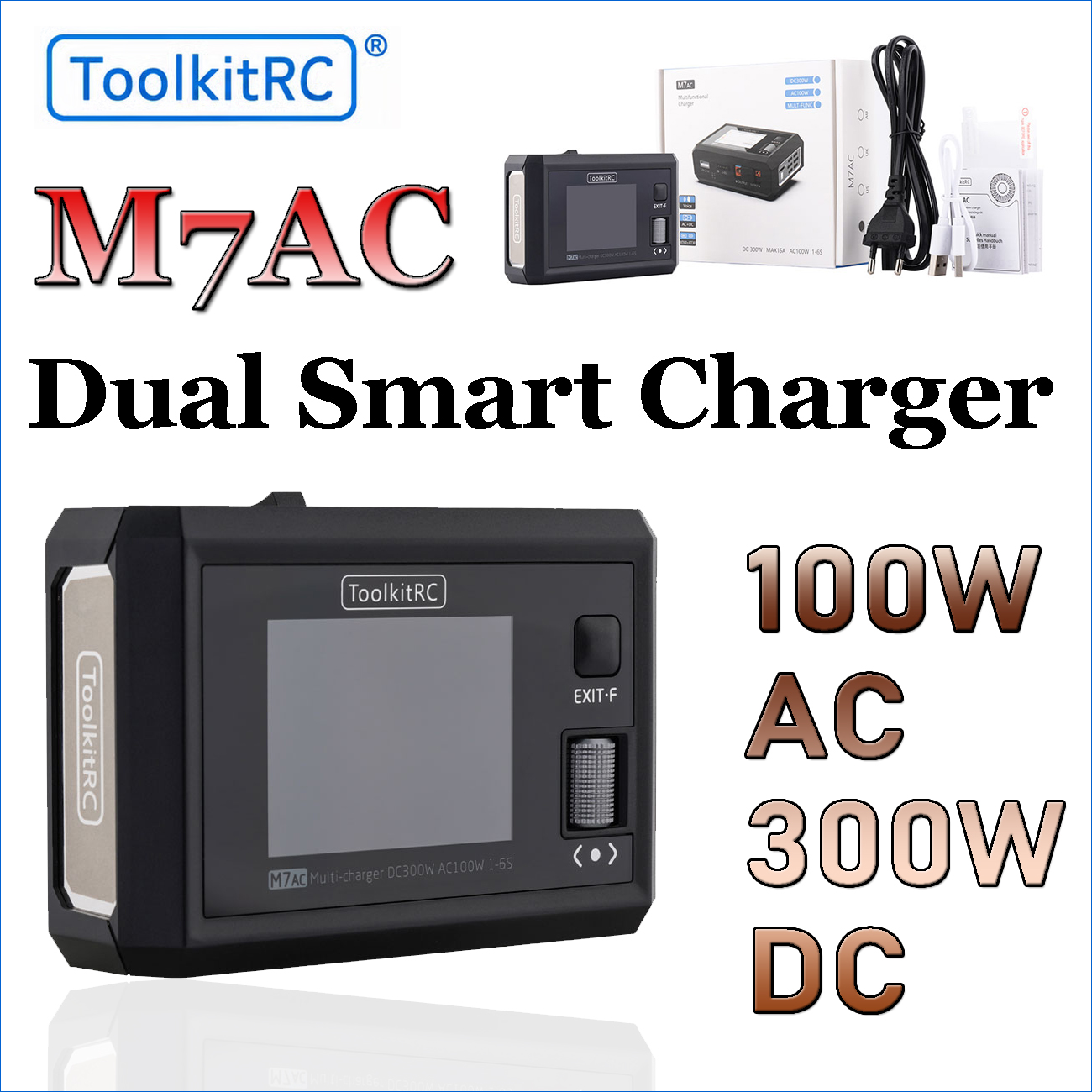 ToolkitRC M7AC 100W AC 300W DC - Drone Battery Smart ulasan dan harga