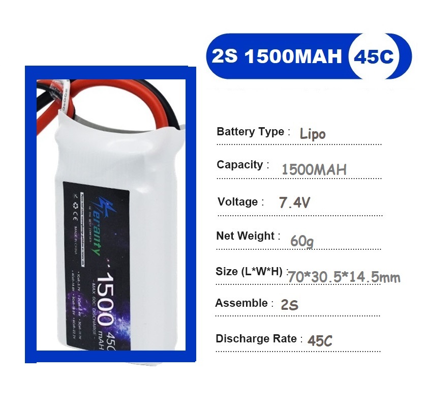 2 buah 7.4V Lipo 2S baterai 15 - Drone Battery Lipo ulasan dan harga
